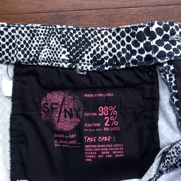 Gap Super Skinny Skimmer Khaki Navy and Snake Print Pants, Size 4 - Picture 10 of 10